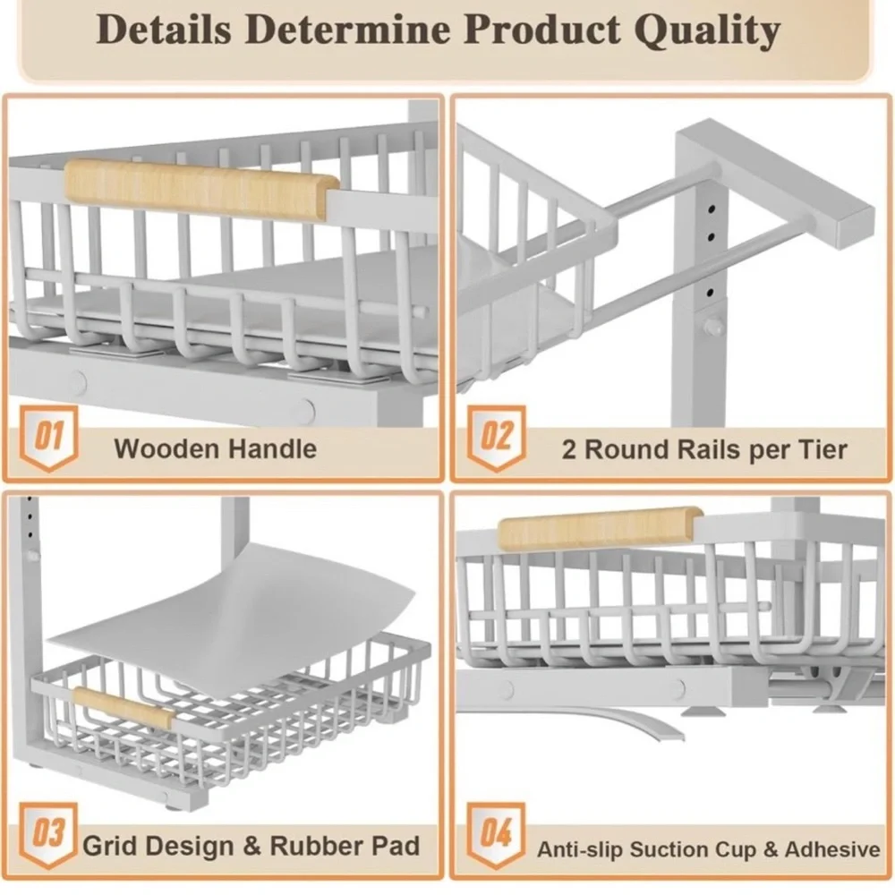 Two-Tier Slide Out Under sink Storage Rack